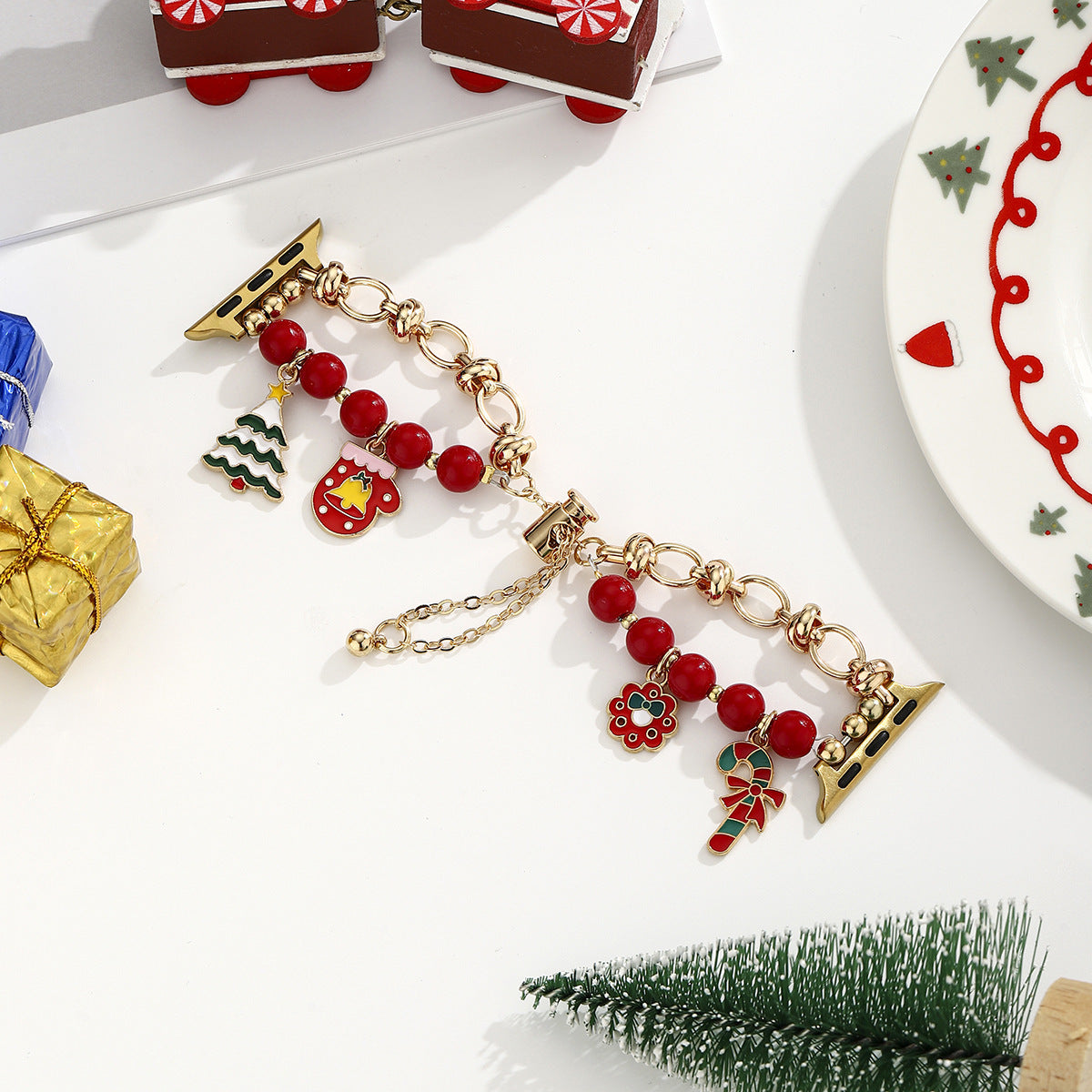 Wholesale Cartoon Clock Christmas Bracelet